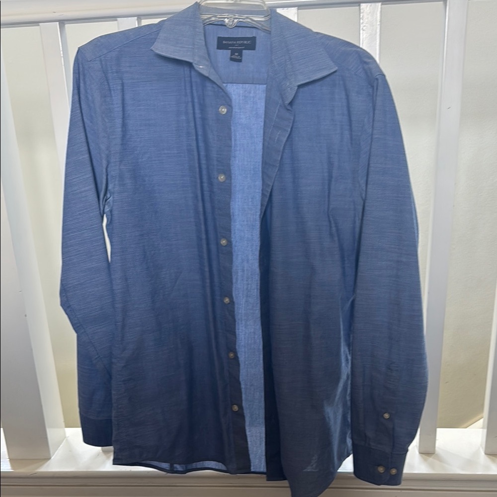 Blue Long Sleeve Button-Up Shirt